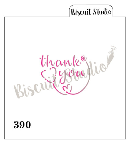 Thank you stethoscope cookie stencil