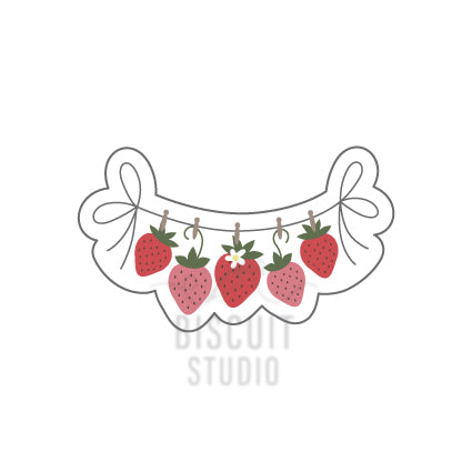 Hanging strawberries Cookie Cutter – food safe PLA cookie cutter by Biscuit Studio