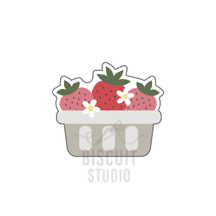 Strawberry carton Cookie Cutter – food safe PLA cookie cutter by Biscuit Studio