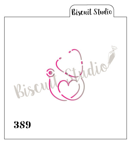Nurse stethoscope cookie stencil