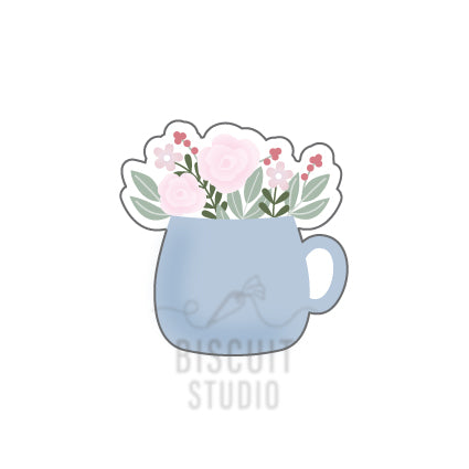 Tea cup with flowers cookie cutter