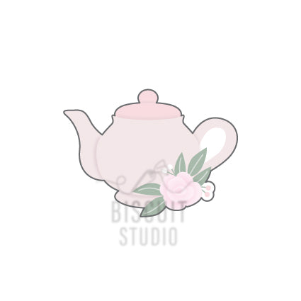 Floral vintage teapot Cookie Cutter