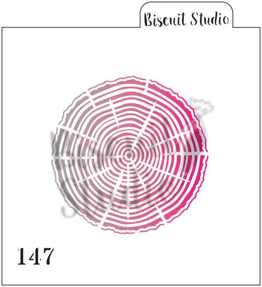 Tree rings cookie stencil