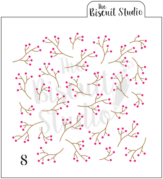 Blossom & branch cookie stencil (2 set)