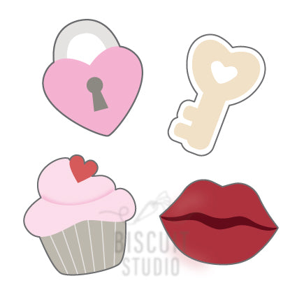 Mini Valentine Cookie Cutter Set