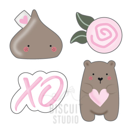 Mini Valentine cookie cutter set