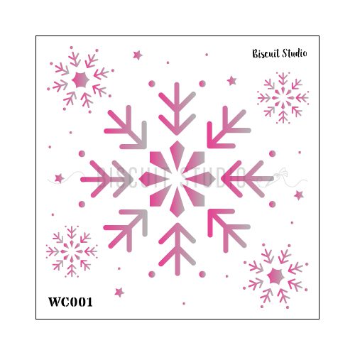 Gentle snowflakes window stencil