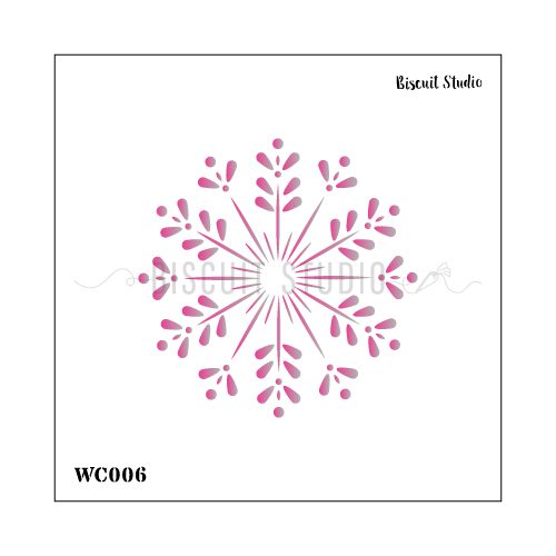 Round snowflake window stencil