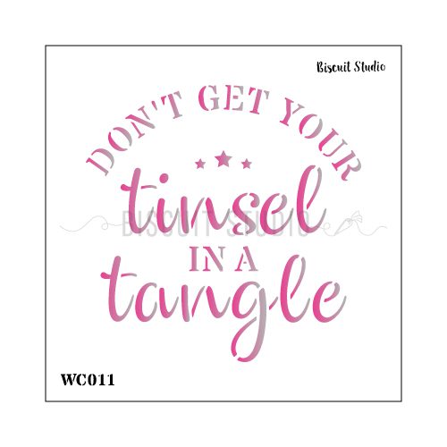 Tinsel in a tangle window stencil