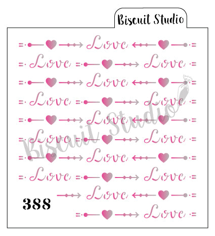 Love arrows cookie stencil