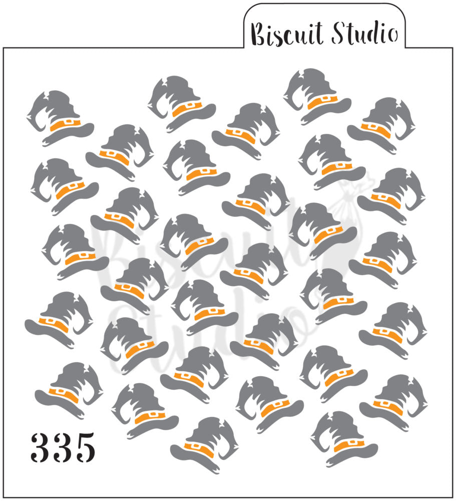 Witches hats background cookie stencil