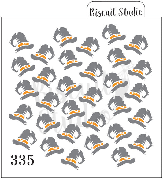 Witches hats background cookie stencil