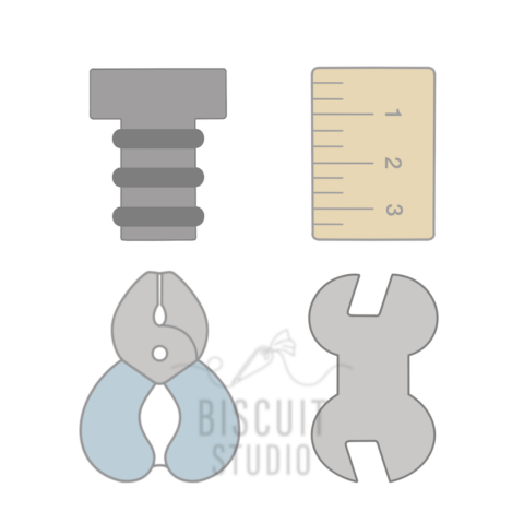 Mini Tool Cookie Cutter Set V2 – food safe PLA cookie cutter by Biscuit Studio