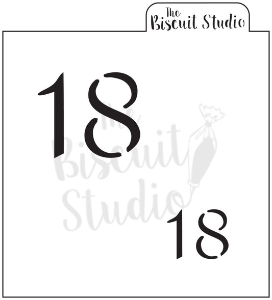 Eighteen / 18 cookie stencil