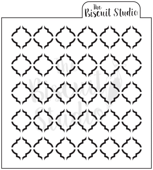 Quatrefoil design cookie stencil